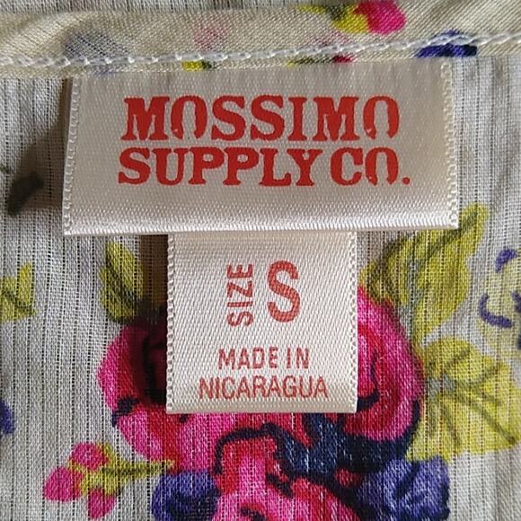 Mossimo Floral Semi-Sheer Ruffled Racerback Tank S - Picture 6 of 8